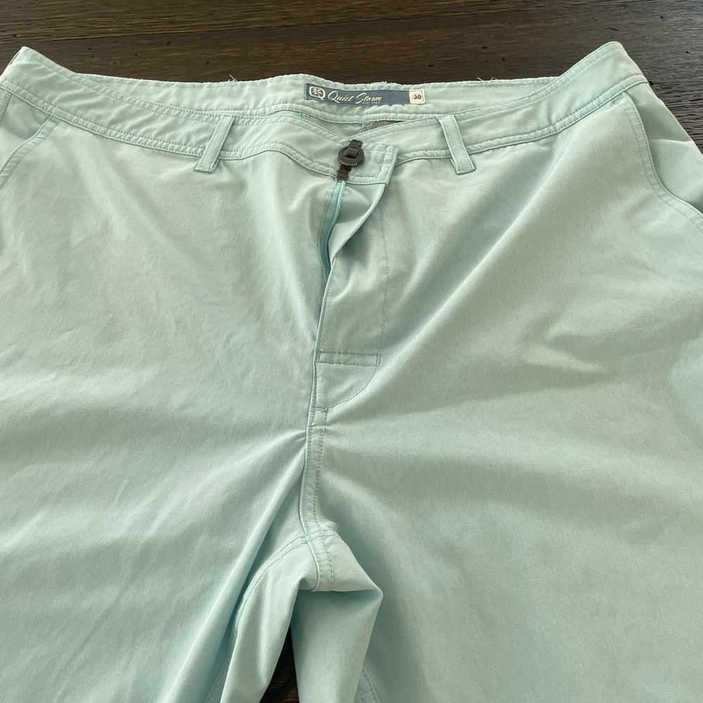 Men's Light Blue Flat Front Shorts